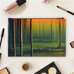 Outdoors Night Moon Full Moon Trees Setting Scene Forest Woods Light Moonlight Nature Wilderness Lan Cosmetic Bag (Large) Back