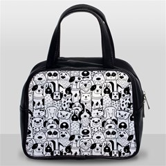 Seamless Pattern With Black White Doodle Dogs Classic Handbag (two Sides) by Grandong