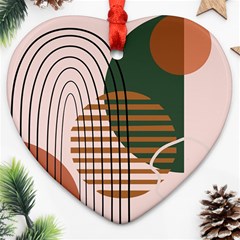 Line Forms Art Drawing Background Heart Ornament (two Sides) by Maspions