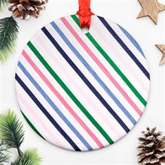 Retro Vintage Stripe Pattern Abstract Ornament (round) by Maspions