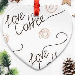 Seamless Pattern Coffee Text Ornament (heart) by Maspions