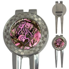 Pink Browning Deer Glitter Camo 3-in-1 Golf Divots by Maspions