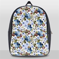 Blue Flowers School Bag (xl) by DinkovaArt