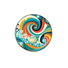 Waves Ocean Sea Abstract Whimsical Hat Clip Ball Marker (4 Pack) by Maspions