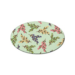 Berries Flowers Pattern Print Sticker (oval) by Maspions