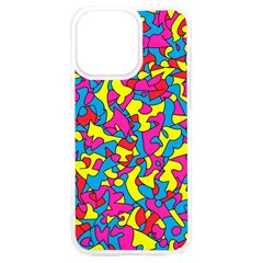 Colorful-graffiti-pattern-blue-background Iphone 15 Plus Tpu Uv Print Case by designsbymallika