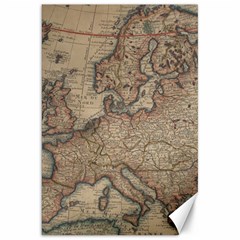 Old Vintage Classic Map Of Europe Canvas 20  X 30  by Paksenen