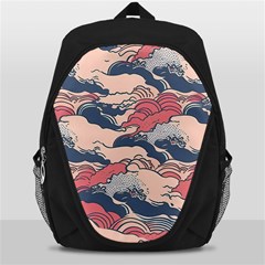 Waves Ocean Sea Water Pattern Rough Seas Digital Art Nature Nautical Backpack Bag by Bedest