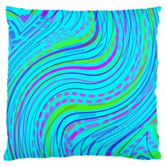 Pattern Swirl Pink Green Aqua 16  Baby Flannel Cushion Case (two Sides) by Ndabl3x