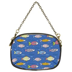 Sea Fish Blue Submarine Animals Patteen Chain Purse (one Side) by Maspions