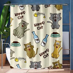 Happy Cats Pattern Background Shower Curtain 60  X 72  (medium)  by Grandong