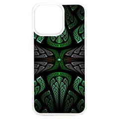 Fractal Green Black 3d Art Floral Pattern Iphone 15 Plus Tpu Uv Print Case by Cemarart