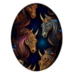 pattern 5 Oval Glass Fridge Magnet (4 pack) Front