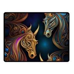 Pattern With Horses Fleece Blanket (small) by 2607694a