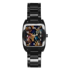 Pattern With Horses Stainless Steel Barrel Watch by 2607694a