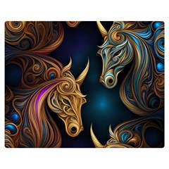 Pattern With Horses Premium Plush Fleece Blanket (medium) by 2607694a