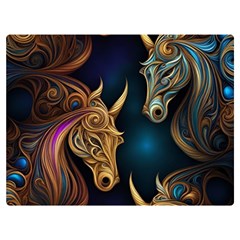 Pattern With Horses Premium Plush Fleece Blanket (extra Small) by 2607694a