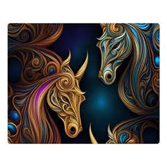 Pattern With Horses Premium Plush Fleece Blanket (large) by 2607694a