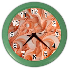 Peach Fuzz Elegant Print Abstract Design Color Wall Clock by dflcprintsclothing