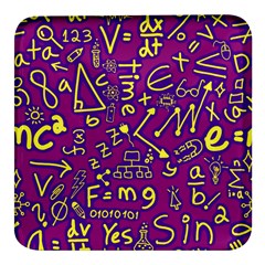 Background Doodles Math Square Glass Fridge Magnet (4 Pack) by Bedest