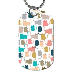 Cute Seamless Pattern Happy Kitty Kitten Cat Dog Tag (one Side) by Hannah976