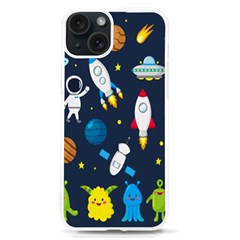 Big Set Cute Astronauts Space Planets Stars Aliens Rockets Ufo Constellations Satellite Moon Rover V Iphone 15 Tpu Uv Print Case by Bedest