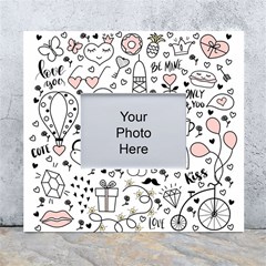 Big Collection With Hand Drawn Objects Valentines Day White Wall Photo Frame 5  X 7  by Bedest