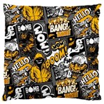 Boom Bang Art Crazy Drawing Graffiti Hello Retro Sayings Yellow 16  Baby Flannel Cushion Case (Two Sides) Front