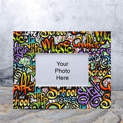 Graffiti Word Seamless Pattern White Tabletop Photo Frame 4 x6  by Bedest