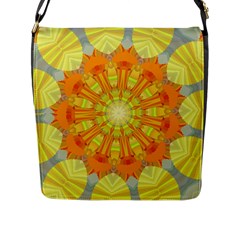 Sunshine-sunny-sun-abstract-yellow - Flap Closure Messenger Bag (l) by Ravend