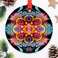 Pink Florales Muster Ornament (round) by 2607694c