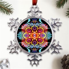 Pink Florales Muster Metal Large Snowflake Ornament by 2607694c