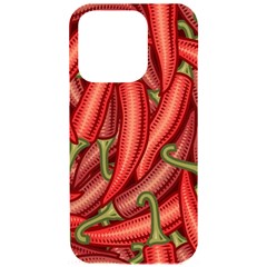 Seamless-chili-pepper-pattern Iphone 15 Pro Black Uv Print Pc Hardshell Case by Ket1n9