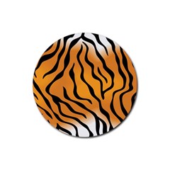 Tiger Skin Pattern Rubber Round Coaster (4 Pack) by Ket1n9