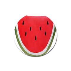 Watermelon Pillow Fluffy Magnet 3  (round) by Azkajaya