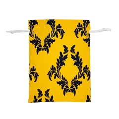 Yellow Regal Filagree Pattern Lightweight Drawstring Pouch (m) by Azkajaya