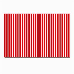 Strip Red White Pattern Postcard 4 x 6  (pkg Of 10) by Loisa77