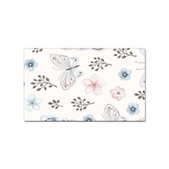 Butterflies Cute Flower Pastel Pattern Sticker (rectangular) by Loisa77