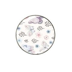 Butterflies Cute Flower Pastel Pattern Hat Clip Ball Marker (4 Pack) by Loisa77