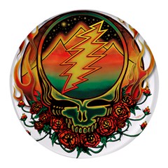 Grateful Steal Your Face Deadhead Hippie Logo Symbol Round Glass Fridge Magnet (4 Pack) by Loisa77