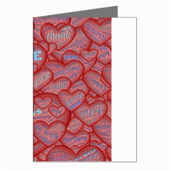 Love Hearts Valentine Red Symbol Greeting Cards (pkg Of 8) by Paksenen