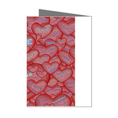 Love Hearts Valentine Red Symbol Mini Greeting Cards (pkg Of 8) by Paksenen