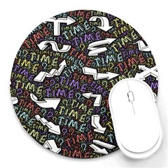 Time Nonlinear Curved Undirected Round Mousepad by Paksenen