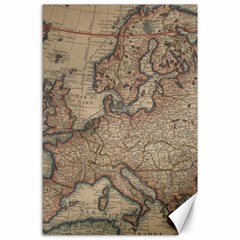 Old Vintage Classic Map Of Europe Canvas 24  X 36  by Paksenen