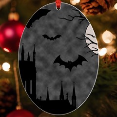 Halloween Background Halloween Scene Uv Print Acrylic Ornament Oval by Ket1n9