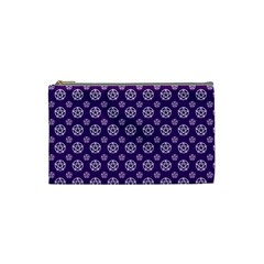 White Pentacle And Purple Pattern Cosmetic Bag (small) by cheekywitch