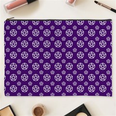 White Pentacle And Purple Pattern Cosmetic Bag (xxxl) by cheekywitch