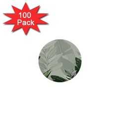 Banana Leaf Plant Pattern 1  Mini Buttons (100 Pack)  by anzea