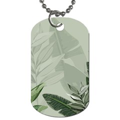 Banana Leaf Plant Pattern Dog Tag (two Sides) by anzea