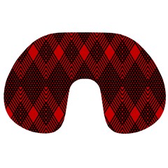 Pattern, Red, Black,  Travel Neck Pillow by 2607694c